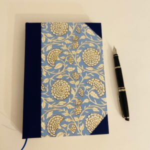 large blue floral journal