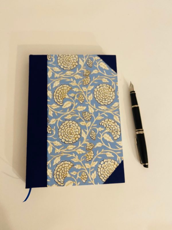 large blue floral journal