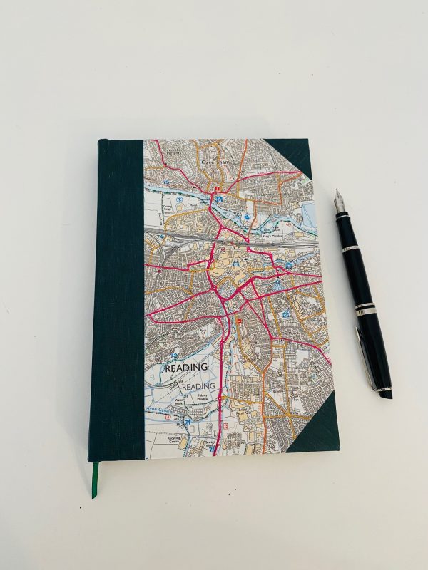 large reading map journal green