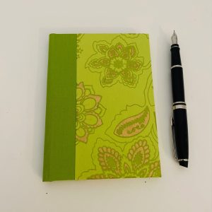 notebook lime green floral