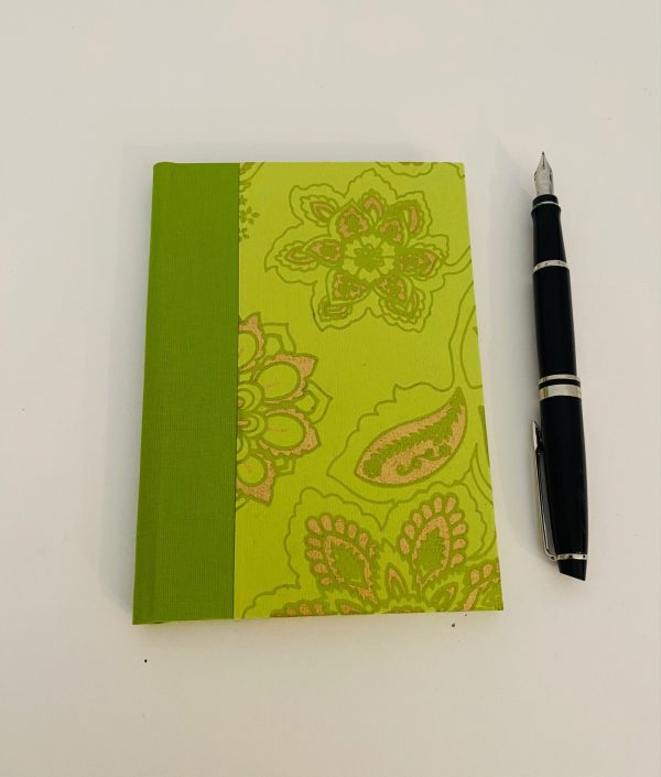 notebook lime green floral