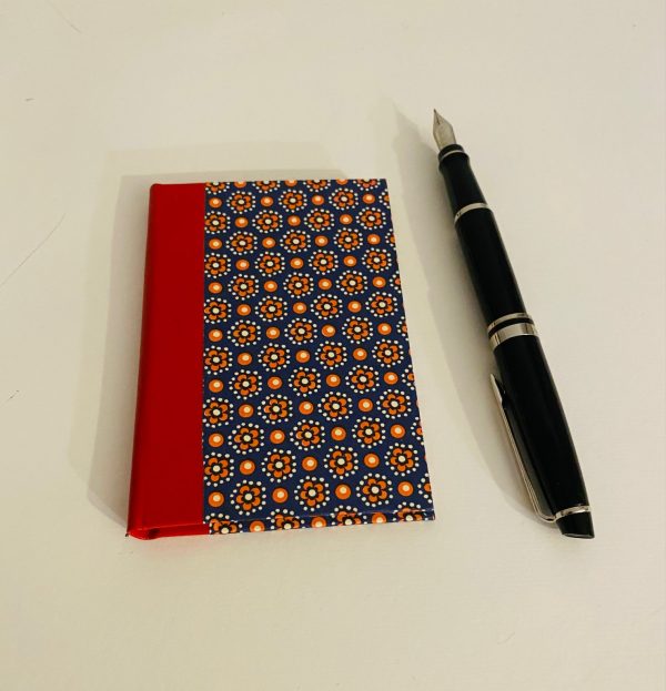 pocket notebook red and blue flowers
