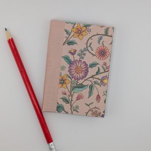 Pocket pink floral vine notebook