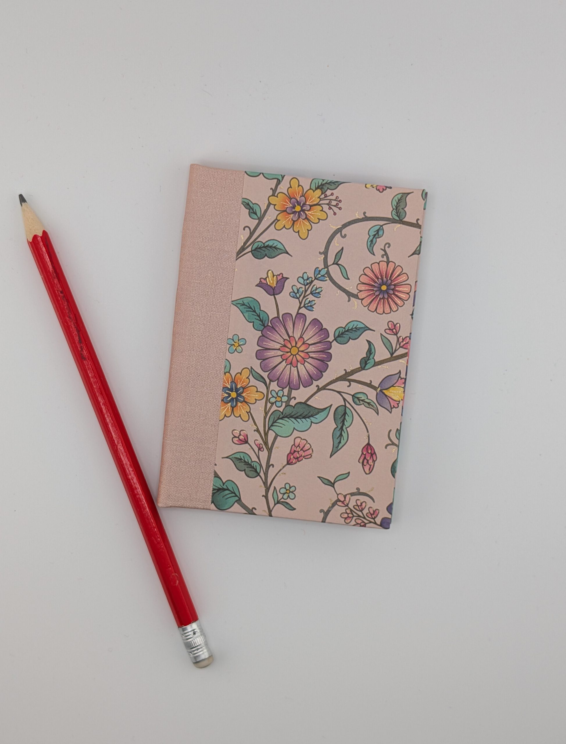 Pocket pink floral vine notebook
