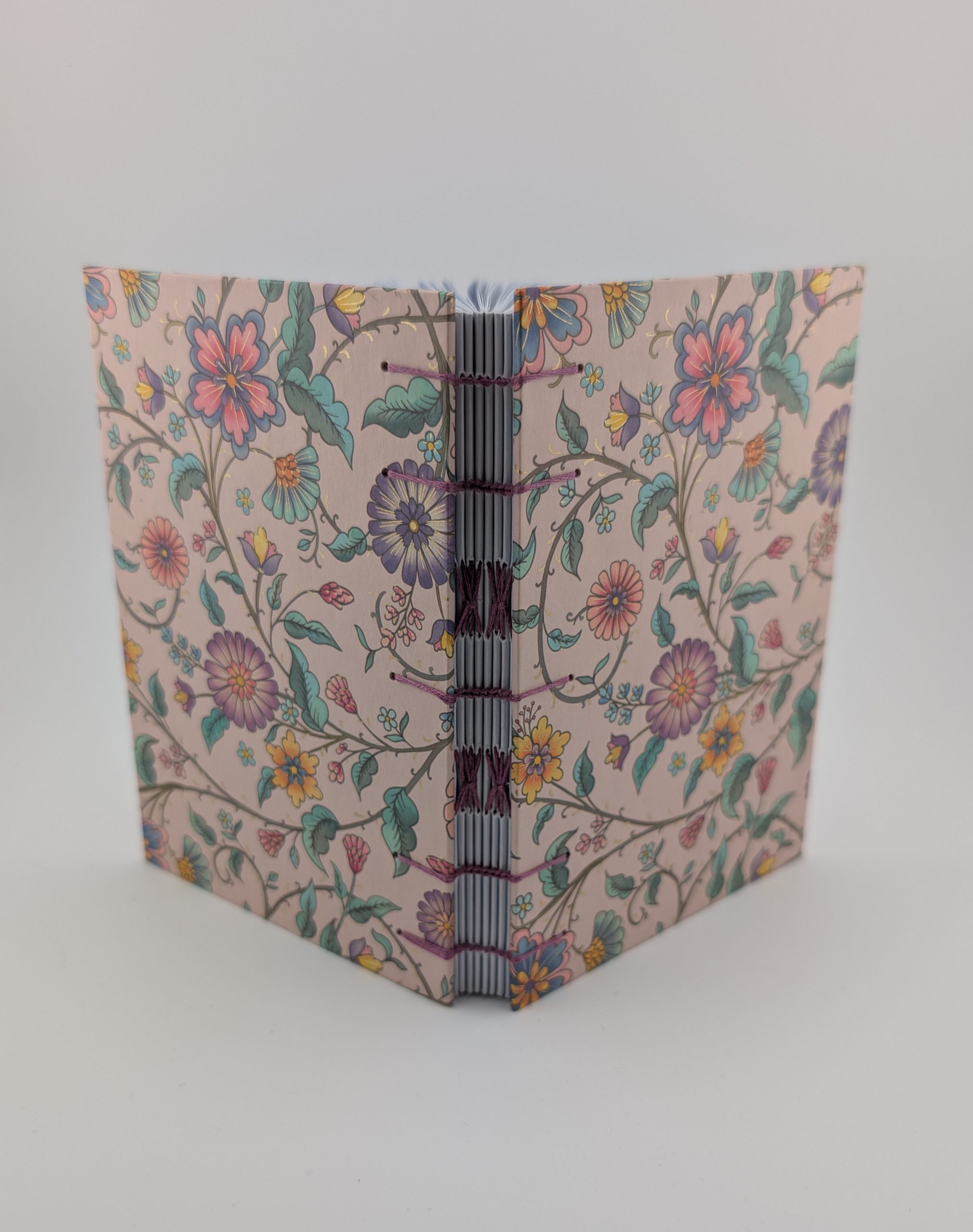 Pink floral vine Coptic Journal