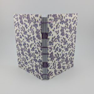 Purple tiny flowers Coptic journal