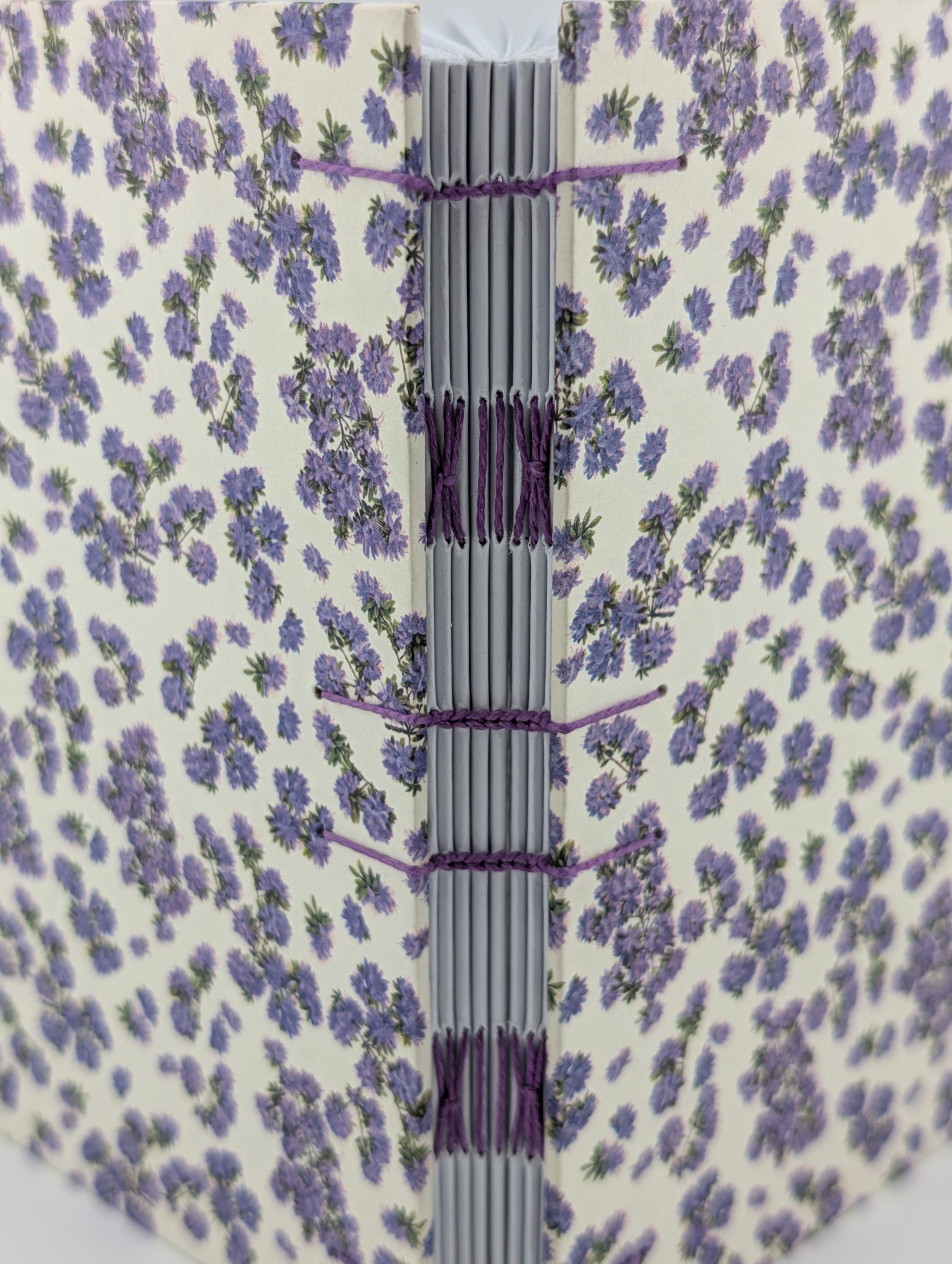 Purple tiny flowers Coptic journal - Image 6