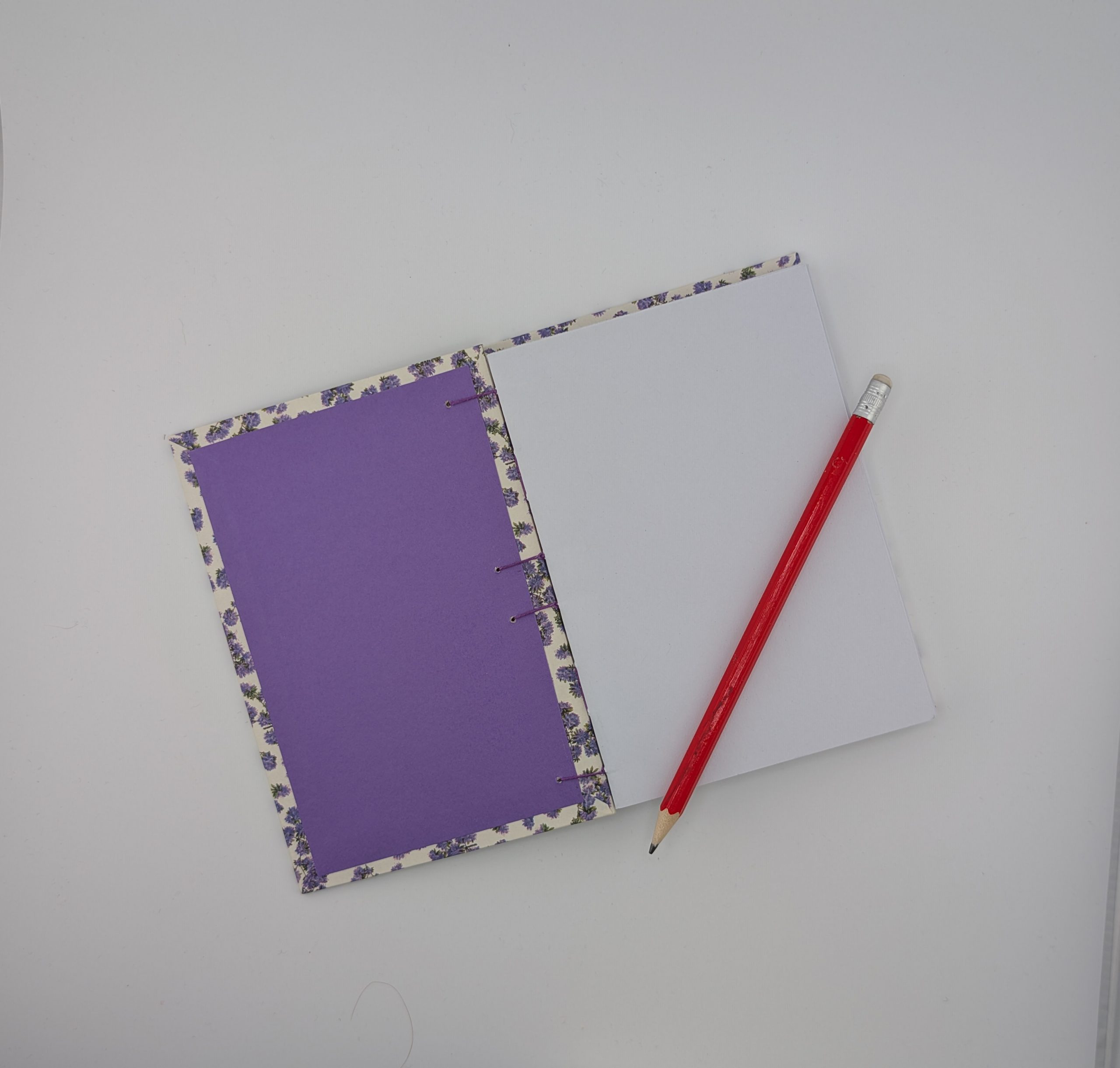 Purple tiny flowers Coptic journal - Image 3